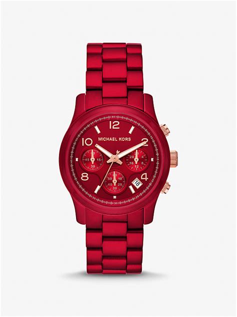 red michael kors watch men|mk7436.